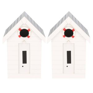 2x stuks wit vogelhuisje strandhuis voor kleine vogels 21 cm - Vogelhuisjes