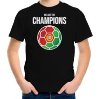 Portugal supporter t-shirt - we are the champions - Portugese vlag voetbal - zwart - kinderen