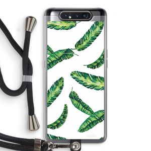 Lange bladeren: Samsung Galaxy A80 Transparant Hoesje met koord