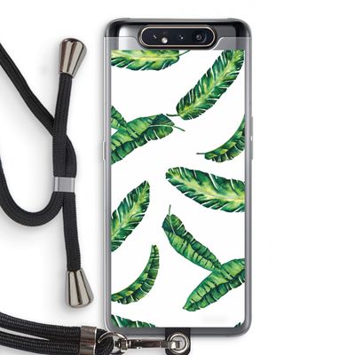 Lange bladeren: Samsung Galaxy A80 Transparant Hoesje met koord