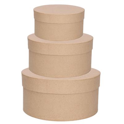 Ronde bruine hobby knutsel dozen van karton - 15x8 cm - 20x10 cm - 25x13 cm - cadeauverpakking