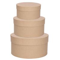 Ronde bruine hobby knutsel dozen van karton - 15x8 cm - 20x10 cm - 25x13 cm - cadeauverpakking
