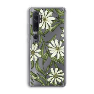 Wit bloemenpatroon: Xiaomi Mi Note 10 Transparant Hoesje