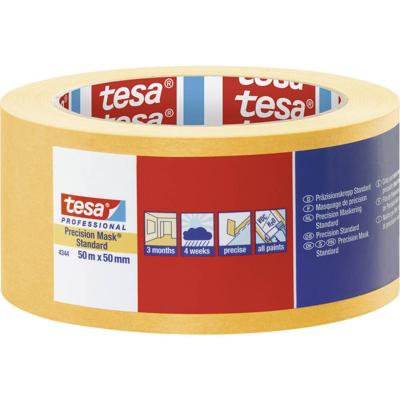 tesa PRECISION STANDARD 04344-00000-00 Maskeertape Präzisionskrepp Geel (l x b) 50 m x 50 mm 1 stuk(s)