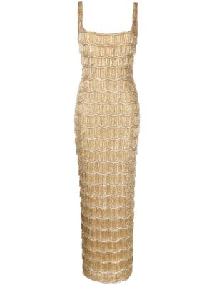 Rachel Gilbert robe longue Sadie à franges - Tons neutres