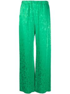 MSGM pantalon palazzo en jacquard - Vert