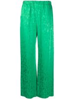 MSGM pantalon palazzo en jacquard - Vert - thumbnail