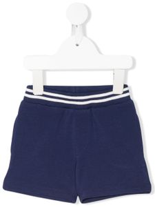 Moncler Enfant short à ceinture rayée - Bleu