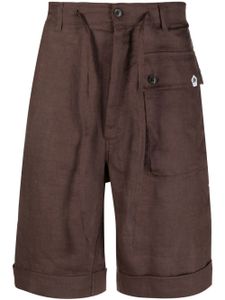 Gabriele Pasini short en lin à poches cargo - Marron