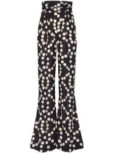 Balmain pantalon ample en soie à pois - Noir