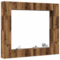 8-delig Tv-meubelset wandmontage bewerkt hout oud houtkleurig 8-delig Tv-meubelset wandmontage bewerkt hout oud houtkleurig