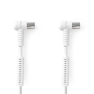 Nedis Coaxkabel | IEC (Coax) Male | IEC (Coax) Female | Vernikkeld | 120 dB | 75 Ohm | Viervoudig Afgeschermd | 10.0 m | Rond | PVC | Wit | Label -