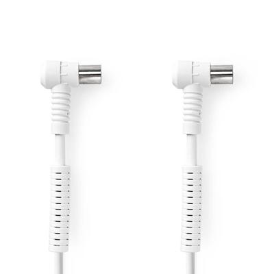 Nedis Coaxkabel | IEC (Coax) Male | IEC (Coax) Female | Vernikkeld | 120 dB | 75 Ohm | Viervoudig Afgeschermd | 10.0 m | Rond | PVC | Wit | Label -