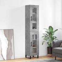 Hoge kast 34,5x34x180 cm bewerkt hout betongrijs Hoge kast 34,5x34x180 cm bewerkt hout betongrijs