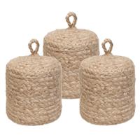Atmosphera Deurstopper - 3x - 1 kg - beige - stof - jute gewicht - 15 cm - deurstop