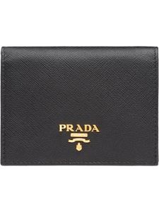 Prada portefeuille en cuir grainé - Noir