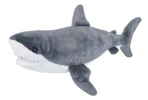Pluche dieren knuffels witte haai van 30 cm   -