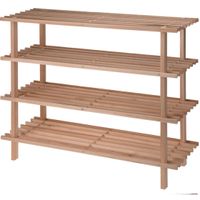 3x stuks houten schoenenrek/schoenenstandaard 4-laags 77 x 26 x 65 cm