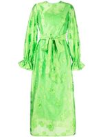 Baruni robe longue Lena à fleurs brodées - Vert