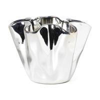 Vaas golf - zilverkleurig - 24x22x17.7 cm