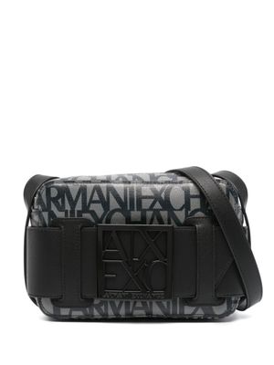 Armani Exchange sacoche à plaque logo - Noir