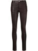 Zadig&Voltaire pantalon Phlame en cuir à coupe skinny - Marron - thumbnail