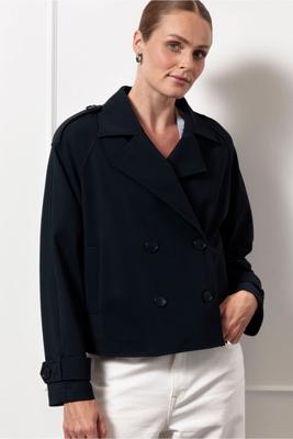 Cato bonded trenchcoat - dark blue - 12480
