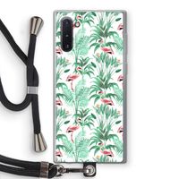 Flamingo bladeren: Samsung Galaxy Note 10 Transparant Hoesje met koord