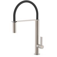 Keukenkraan Tres Top | Opbouw | 360° Draaibaar | Uitrekbare sproeier | Mengkraan | 1-hendel | Rond | RVS look