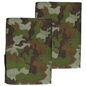 3x stuks groen camouflage afdekzeilen / dekzeilen 3 x 4 meter