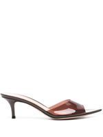 Gianvito Rossi mules Elle 55 mm à brides transparentes - Marron