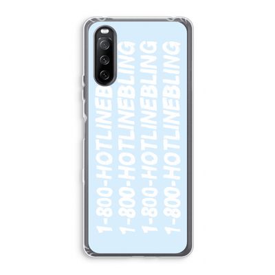 Hotline bling blue: Sony Xperia 10 III Transparant Hoesje