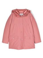 Woolrich Kids manteau boutonné à patch logo - Rose