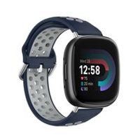 Fitbit Versa 3 & 4 / Sense 1 & 2 - Sport editie - Large - Donkerblauw + grijs - thumbnail