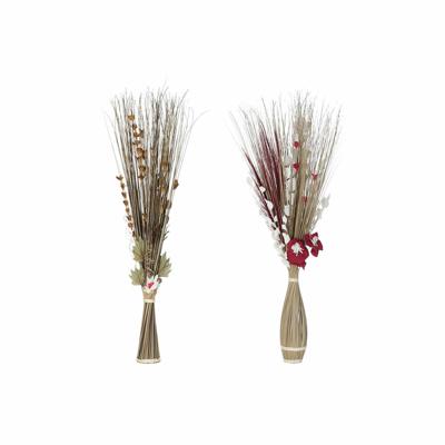 Boeket DKD Home Decor 8424001847471 Blommor Natuurlijk Rood Bruin Gedroogde bloem (40 x 40 x 150 cm) (2 Stuks)