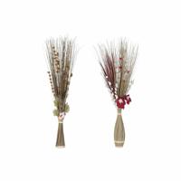 Boeket DKD Home Decor 8424001847471 Blommor Natuurlijk Rood Bruin Gedroogde bloem (40 x 40 x 150 cm) (2 Stuks)