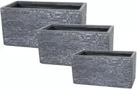 Mcollections Terrasafscheiding Plantenbak Utah - 60 x 30 x 30 cm - Clayfibre - Grafiet