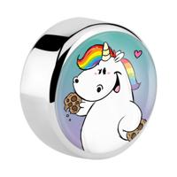 Disk met Chubby Unicorn Design Chirurgisch staal 316L Balletjes, staafjes en meer