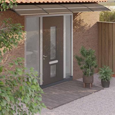 Deurluifel 350x75 cm polycarbonaat zwart