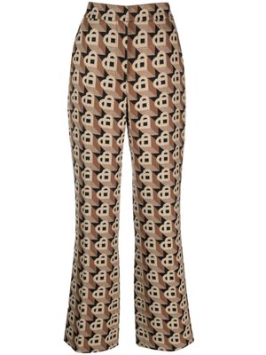 Casablanca pantalon à motif cœur - Marron