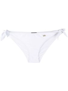 Dolce & Gabbana bas de bikini à plaque logo - Blanc