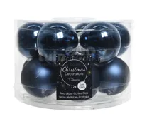 Kerstballen Glas Ø5cm Nachtblauw 12st