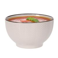 Soepkom Fishbone - beige - 14 x 8 cm - keramiek - kommetjes - 680 ml