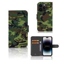 iPhone 15 Pro Telefoon Hoesje Army Dark