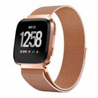 Fitbit Versa 1 / 2 & Lite milanese bandje - Maat: Large - Rosé goud - thumbnail