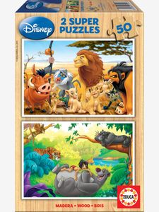Set met 2 houten puzzels Disney® Animal Friends Leeuwenkoning + Het jungleboek EDUCA bunt