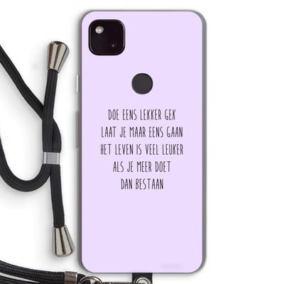 Gek: Pixel 4a 5G Transparant Hoesje met koord