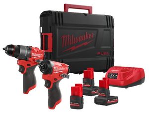 Milwaukee M12 FPP2A2-5253X M12 FUEL Powerpack 2-kit, Gen2 (M12FPD2, FID2, 2 x 5,0, 1 x 3,0 Ah) - 4933492513