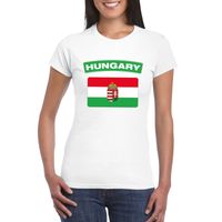 T-shirt met Hongaarse vlag wit dames - thumbnail