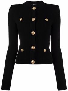 Balmain veste boutonnée à design nervuré - Noir